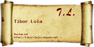 Tibor Lola névjegykártya